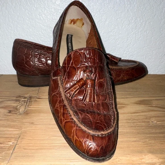 BEAUTIFUL ITALIAN SESTO MEUCCI LEATHER LOAFERS Sesto Meucci ITALY 6 M Red Croc Leather Slip-On Loafers | eBay main image 4